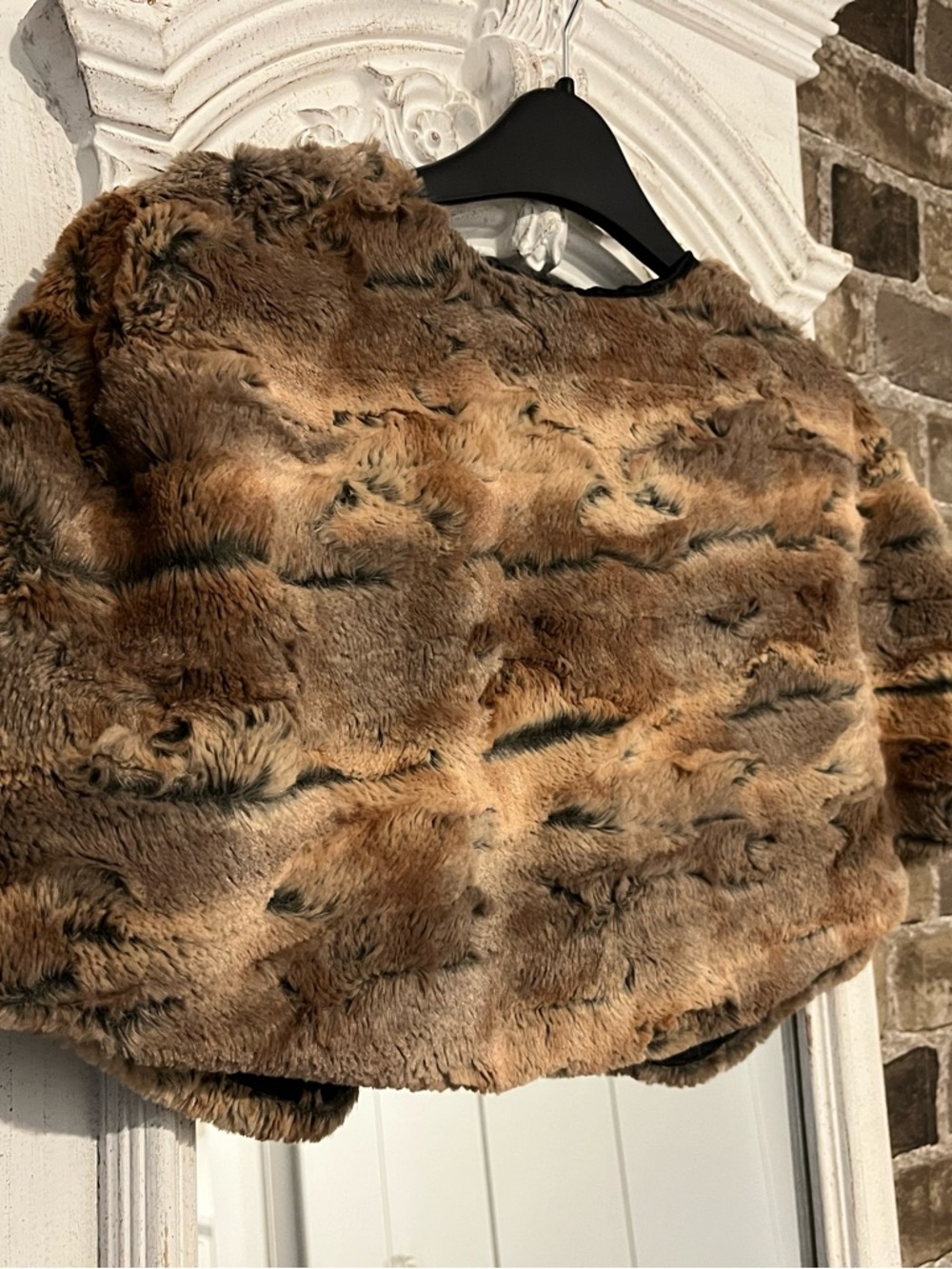 Joseph Ribkoff Brown & Tan Faux Fur Shrug - Picture 3 of 3